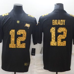 Men's Tampa Bay Buccaneers #12 Brady Black Leopard Limited Jersey