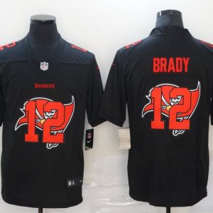 Men's Tampa Bay Buccaneers #12 Brady Black Shadow Logo Limited Jersey