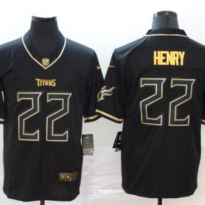 Men's Tennessee Titans #22 Derrick Henry Black 2019 Golden Edition Limited Jersey