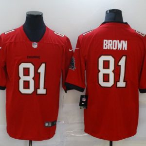 Men's Tampa Bay Buccaneers #81 Brown Red Vapor Untouchable Limited Jersey