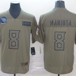 Nike Titans #8 Marcus Mariota 2019 Olive Salute To Service Limited Men Jersey