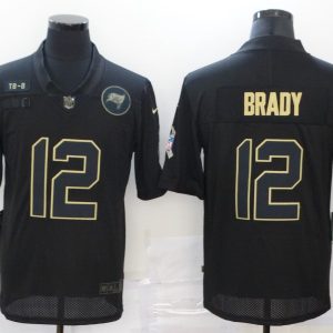 Men's Tampa Bay Buccaneers #12 Brady 2020 Black Salute To Service Limited Jersey