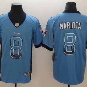 Nike 2018 Tennessee Titans 8 Mariota Blue Drift Fashion Color Rush Limited Jersey