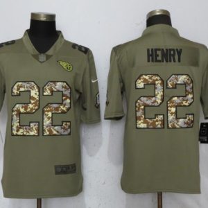 New Nike Tennessee Titans 22 Henry Olive/Camo Carson 2018 Salute to Service Limited Jersey