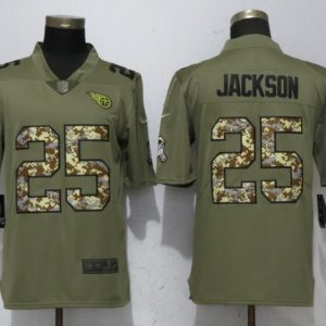 New Nike Tennessee Titans 25 Jackson Olive/Camo Carson 2018 Salute to Service Limited Jersey