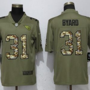 New Nike Tennessee Titans 31 Byard Olive/Camo Carson 2018 Salute to Service Limited Jersey
