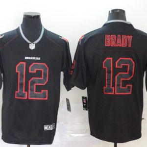 Men's Tampa Bay Buccaneers #12 Brady Black Lights Out Black Color Rush Limited Jersey