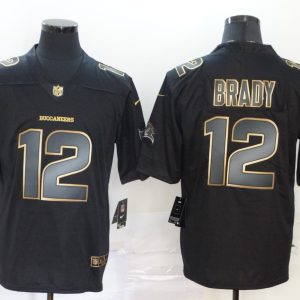 Copy Copy Copy Men's Tampa Bay Buccaneers #12 Brady Black Gold Vapor Untouchable Limited Men Jersey