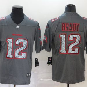 Copy Copy Men's Tampa Bay Buccaneers #12 Brady Gray Static Vapor Untouchable Limited Men Jersey