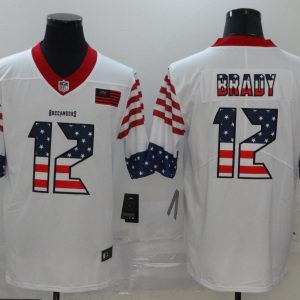 Men's Tampa Bay Buccaneers #12 Brady White 2019 USA Flag Fashion Limited Jersey