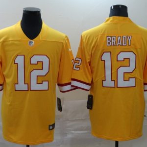 Men's Tampa Bay Buccaneers #12 Brady Yellow Vapor Untouchable Limited Jersey