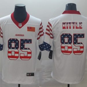 Men's San Francisco 49ers #85 George Kittle White 2019 USA Flag Fashion Limited Jersey