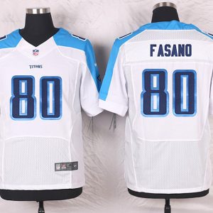 Nike Tennessee Titans #80 Fasano White Elite Jersey