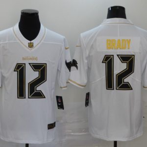 Tampa Bay Buccaneers #12 Brady White 2019 100th Season Golden Edition Limited Jersey