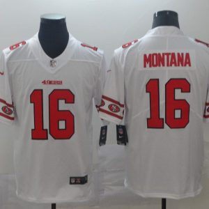 Men's San Francisco 49ers #16 Montana White 2019 Team Logo Cool Edition Stitched Jersey