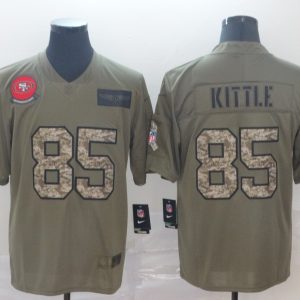 Men's San Francisco 49ers #85 George Kittle 2019 Olive/Camo Salute To Service Limited Jersey