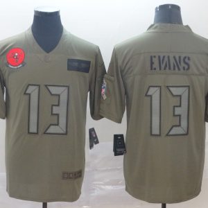 Nike Buccaneers #13 Mike Evans 2019 Olive Salute To Service Limited Men Jersey