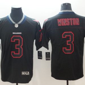NFL 2018 Tampa Bay Buccaneers 3 Winston Lights Out Black Color Rush Limited Jersey