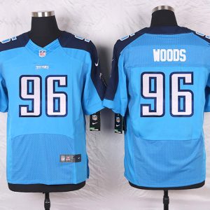 Nike Tennessee Titans #96 Woods Blue Elite Jersey