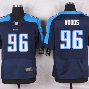 Nike Tennessee Titans #96 Woods D.Blue Elite Jersey