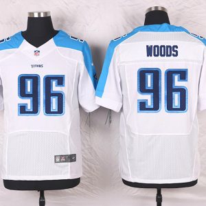 Nike Tennessee Titans #96 Woods White Elite Jersey