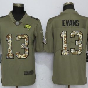 New Nike Tampa Bay Buccaneers 13 Evans Olive/Camo Carson 2018 Salute to Service Limited Jersey