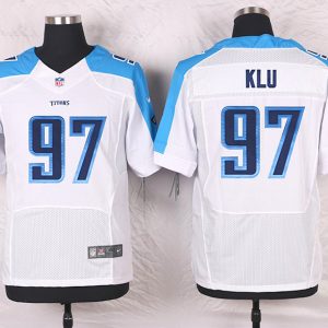 Nike Tennessee Titans #97 Klu White Elite Jersey