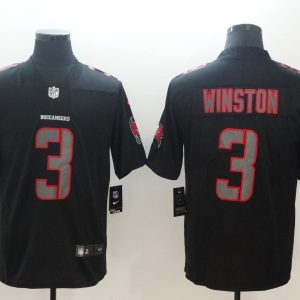 Nike 2018 Tampa Bay Buccaneers #3 Winston Fashion Impact Black Color Rush Limited Jersey