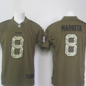 Nike Tennessee Titans #8 Mariota Salute for Service Green Limited Jersey
