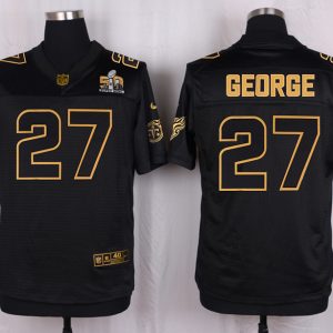 Mens Tennessee Titans #27 George Pro Line Black Gold Collection Jersey