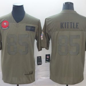Nike 49ers  #85 George Kittle 2019 Olive Salute To Service Limited Men Jersey