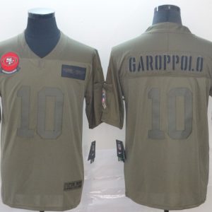 Nike 49ers #10 Jimmy Garoppolo 2019 Olive Salute To Service Limited Men Jersey