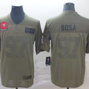 Nike San Francisco 49ers  #97 Nick Bosa 2019 Olive Salute To Service Limited Men Jersey