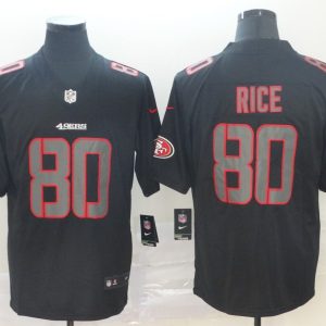 Nike San Francisco 49ers #80 Jerry Rice Black Impact Rush Limited Men Jersey