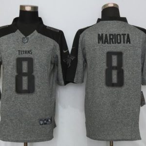 Nike Tennessee Titans 8 Mariota Gray Mens Stitched Gridiron Gray Limited Jersey