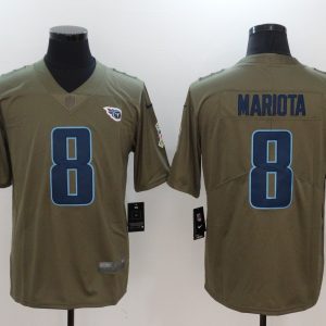 Mens Tennessee Titans #8 Mariota Olive Salute to Service Limited Jersey