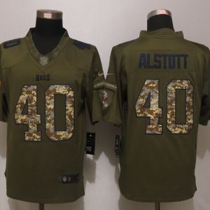 New Nike Tampa Bay Buccaneers 40 Alstott Green Salute To Service Limited Jersey