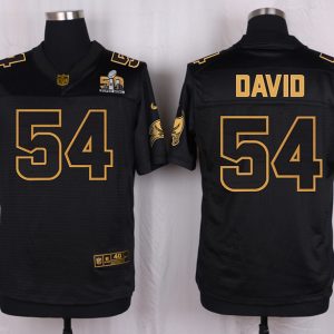 Mens Tampa Bay Buccaneers #54 David Pro Line Black Gold Collection Jersey
