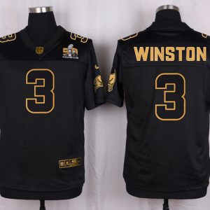 Mens Tampa Bay Buccaneers #3 Winston Pro Line Black Gold Collection Jersey