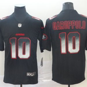 San Francisco 49ers #10 Jimmy Garoppolo Black 2019 Smoke Fashion Limited Men Jersey