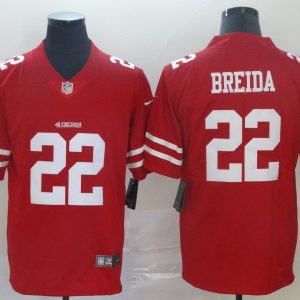 Nike San Francisco 49ers #22 Matt Breida Red Vapor Untouchable Limited Jersey