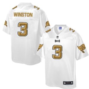 Mens NFL Tampa Bay Buccaneers #3 Winston White Gold Collection Jersey