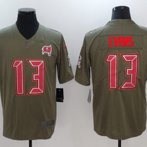 Mens Tampa Bay Buccaneers #13 Evans Olive Salute to Service Limited Jersey