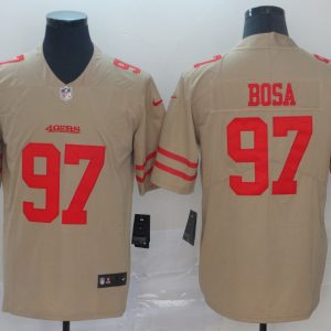 Nike San Francisco 49ers #97 Nick Bosa Gold Inverted Legend Men Jersey
