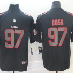 Nike San Francisco 49ers #97 Nick Bosa Fashion Impact Black Color Rush Limited Jersey