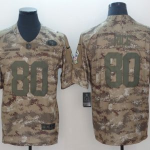 Nike San Francisco 49ers #80 Rice Camo Salute to Service Retired Player Limited Jersey