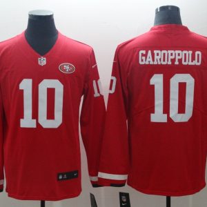 Men's San Francisco 49ers 10 Jimmy Garoppolo Teams Nike Therma Long Sleeve Jersey