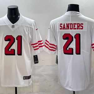 Men's San Francisco 49ers #21 Sanders Nike White Color Rush Vapor Untouchable Limited Player Jersey