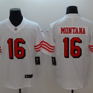 Men's San Francisco 49ers #16 Montana Nike White Color Rush Vapor Untouchable Limited Player Jersey