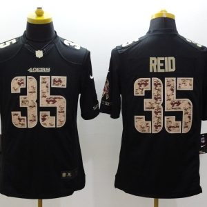 Nike San Francisco 49ers #35 Reid Black Salute TO Service Jersey
